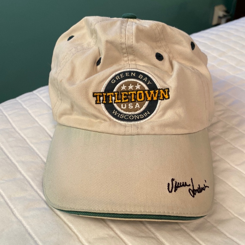 Green Bay Wisconsin Titletown USA Beige Hat Cap